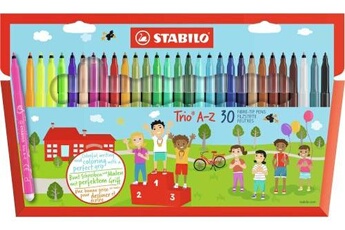 Autre jeux éducatifs et électroniques Stabilo Stabilo trio a-z - étui carton de 30 feutres pointe moyenne - dont 5 couleurs fluo