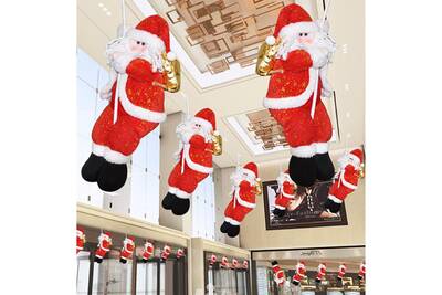 Jouets Educatifs Generic Decoration De Noel Pere Noel Grimpant Sur La Fenetre De Mur De Corde Suspendus Noel Jouets Educatifs Darty