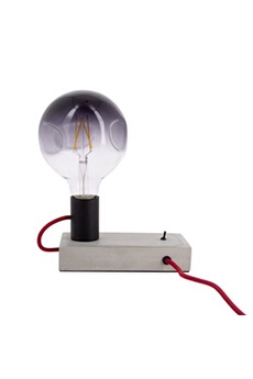 lampe à poser xanlite lampe à poser foco (style industrielle) en béton & fil rouge, culot e27