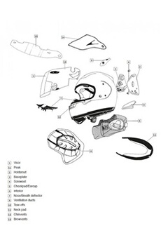 Accessoires de sports motorisés Arai Ventilation bouche casque intégral Diamond Black