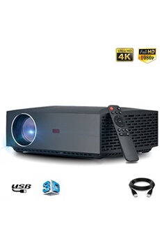 Vidéoprojecteur Flzen Vidéoprojecteur 1080P FULL HD Home Cinema 4200 Lumens 15000:1 Support 4K 300 Max avec USB HDMI SPDIF