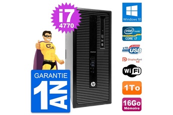 PC De Bureau HP PC Tour HP Elitedesk 800 G1 Intel i7-4770 Ram 16Go Disque 1To Windows 10 WiFi