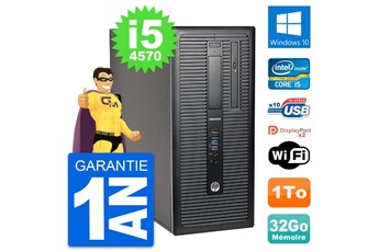 PC De Bureau HP PC Tour HP Elitedesk 800 G1 Intel i5-4570 Ram 32Go Disque 1To Windows 10 WiFi