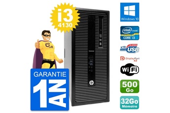 PC De Bureau HP PC Tour HP Elitedesk 800 G1 Intel I3-4130 Ram 32Go Disque 500Go Windows 10 WiFi