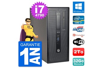 PC De Bureau HP PC Tour HP Elitedesk 800 G1 Intel i7-4790 Ram 32Go Disque 2To Windows 10 WiFi