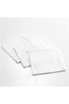 serviette de table douceur d'interieur 3 serviettes de table 40 x 40 cm coton uni charline blanc