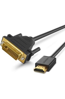 Câbles vidéo Ugreen Câble HDMI Mâle vers DVI D 24 1 Mâle 1080P, plaqué or,  2m