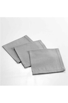 serviette de table douceur d'interieur 3 serviettes de table 40 x 40 cm coton uni charline gris