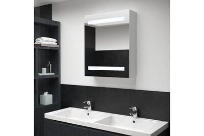 Meuble Salle De Bain Vidaxl Armoire De Salle De Bain A Miroir Led 50x14x60 Cm Darty