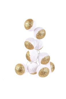 autres accessoires de décoration generique the home deco light - guirlande lumineuse boules pailletées 10 leds blanc, doré