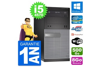 PC De Bureau Dell PC Tour Dell Optiplex 3020 Intel i5-4570 Ram 8Go Disque 500Go Windows 10 WiFi