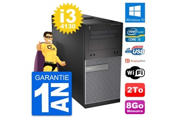 PC De Bureau Dell PC Tour Dell Optiplex 3020 Intel Core I3-4130 Ram 8Go Disque 2To Windows 10 WiFi
