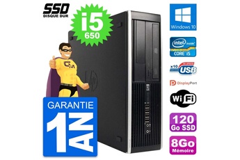 PC De Bureau HP PC HP 8100 Elite Sff Intel Core i5-650 Ram 8Go SSD 120Go Windows 10 WiFi