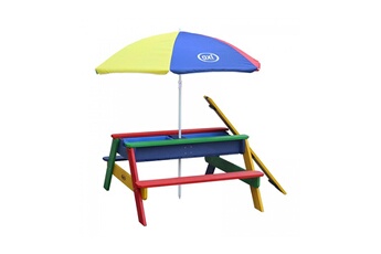 Autre jeu de plein air Axi House Axi table sable et eau nick arc en ciel avec parasol arc en ciel 90x80x56cm