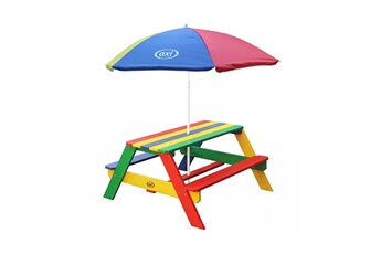 Autre jeu de plein air Axi House Axi table picnic nick multicolore avec parasol multicolore 98x95x49cm