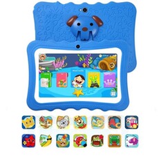 Tablette tactile Lamzien Tablette Tactile Enfants 16Go -7''pouces HD Tablette Éducative Enfants -RAM 1Go -Quad Core -Android -Bleu
