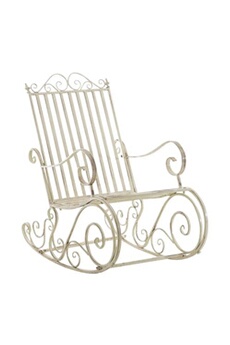 fauteuil de relaxation generique fauteuil à bascule smilla en fer forgé , crème antique