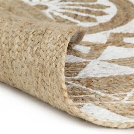 Tapis fait à la main Jute Blanc et marron 180 cm | Leroy Merlin Tapis fait à la main Jute Blanc et marron 180 cm | Leroy Merlin
