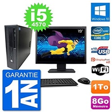 PC EliteDesk 800 G1 Ecran 19 Core i5-4570 RAM 8Go Disque 1To Windows 10 WiFi (Reconditionné)