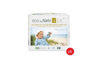 Couche bébé Naty Naty - lot de 6 paquets de couches taille 4 maxi 7-18 kg 26 pcs