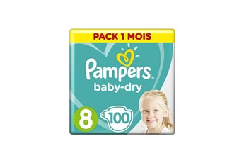 Couche bébé Pampers Pampers baby-dry taille 8 - 100 couches - pack 1 mois