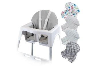 Chaises hautes et réhausseurs bébé Monsieur Bébé Housse d'assise pour chaise haute bébé enfant gamme délice - gris uni