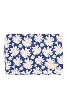 Housse de transport motif fleur pour votre ordinateur portable 15 Pouce - Bleu&Blanc (396x278x23mm)