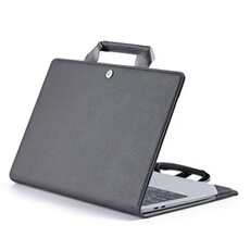 Sacoche d'ordinateur en PU cuir pour votre New MacBook Pro 13.3 Pouce / Air 13.3 Pouce A1932 A1706 A1708 A1989 A2159 - Gris