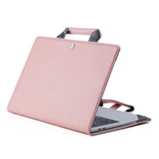 Sacoche d'ordinateur en PU cuir pour votre MacBook Retina 12 Pouce A1534 - Rose