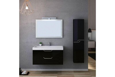 Meuble Salle De Bain Distribain Meuble De Salle De Bain Calabro 1000 Noir Darty