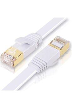 Cable plat réseau de la marque Cabling catégorie 7 - blanc 5 mètres