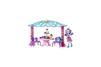 Figurine pour enfant Mattel Enchantimals - le salon de thé de mme paon - coffret incluant une poupée 15 cm, une figurine & des accessoires