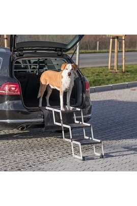 Porte barrière et rampe pour chien Trixie Escalier repliable Petwalk -  Aluminium - Pour chien