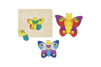 Puzzle Goki Puzzle à couches papillon, puzzle en bois