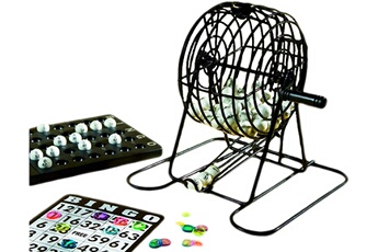 Loto mémo et domino Hobby Tech Jeu de societe bingo loto deluxe avec 75 boules, 18 cartes, 180 jetons hobbytech