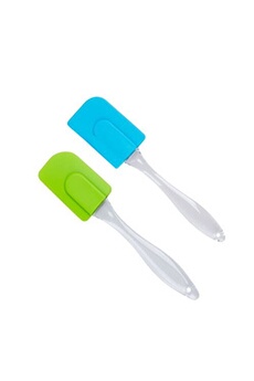 ustensile de cuisine hobby tech spatules culinaires en silicone bleu et vert - 23,5 x 6 cm [lot de 2] - hobbytech