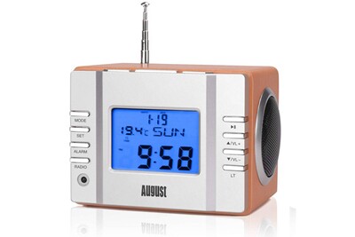 radio reveil august radio reveil usb mp3 august mb300 radio fm lecteur cle usb carte sd jack batterie telecommande bois scandinave darty