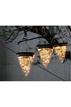 lanterne torche et lampe frontale generique lanterne suspendue solaire à eclairage led design conique