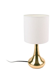 autres luminaires the home deco factory - lampe touch en métal doré 32.5 cm blanc