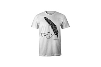 Déguisement adulte Cotton Division T-shirt adulte harry potter : feather and glasses - blanc