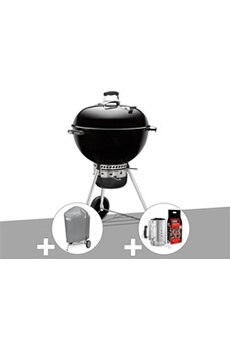 Barbecue Weber Barbecue Master-Touch GBS 57 cm Noir + Housse + Kit Cheminée