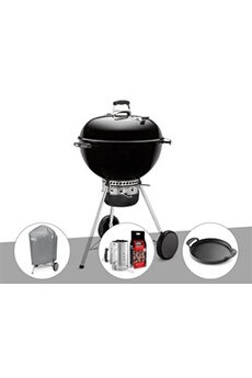 Barbecue Weber Barbecue Master-Touch GBS 57 cm Noir + Housse + Kit Cheminée + Plancha