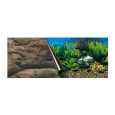 poster fond d'aquarium - 80 x 40 cm - imprimé rocher / mer