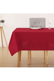 nappe de table deconovo nappe rectangulaire anti tâche deco doux imperméable pour table 130x280 cm rouge