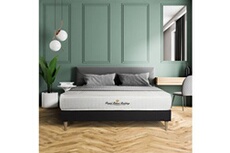 Ensemble 140x200 matelas LANCASTER ressorts ensachés et mémoire de forme + sommier kit noir