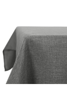 nappe de table deconovo nappe anti taches rectangulaire exterieur effet lin imperméable decoration table 150x240cm gris