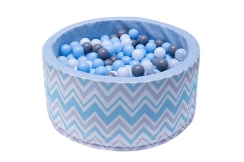 Balle, jouet sensoriel Welox Welox piscine 200 balles 90x40 cm pour bébé bleu avec zigzag