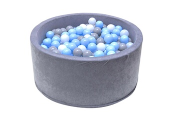 Balle, jouet sensoriel Welox Welox piscine 200 balles 90x40 cm pour bébé gris balles bleues