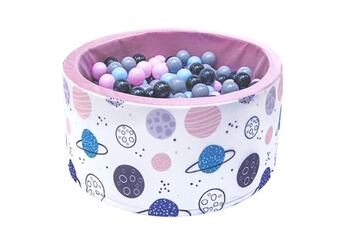 Balle, jouet sensoriel Welox Welox piscine 200 balles 90x40 cm pour bébé rose avec planètes