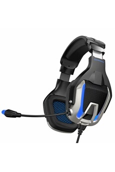 ONIKUMA K12 Gaming Headset PS4 filaire stéréo jeu casque avec microphone LED s'allume pour PC tablette portable Xbox One Bleu